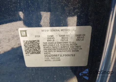 2020 Chevrolet Malibu Fwd Lt из США, поврежденный, VIN 1G1ZD5ST1LF009753